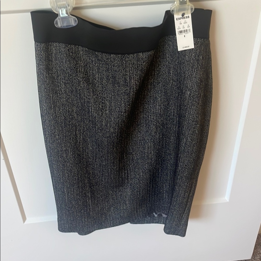 Express Black Gray Pencil Skirt